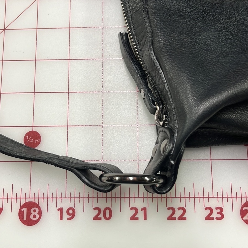 INNUE Career/Travel Black Leather/Suede Stud Accent Top Handle Long Strap Purse - Picture 15 of 16